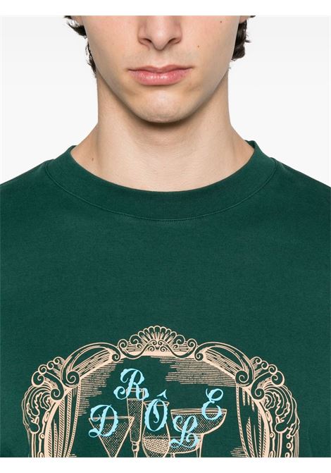 T-shirt con stampa in verde Drôle De Monsieur - uomo DROLE DE MONSIEUR | TS255CO002DGN